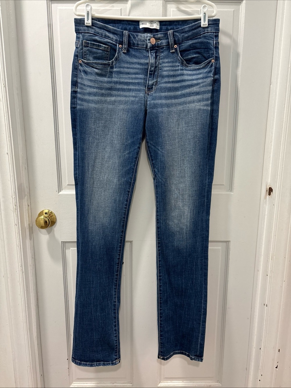 Bke Payton Universal Fit Mid Rise Jeans Size 31x34 Straight Leg Stretch Long EUC